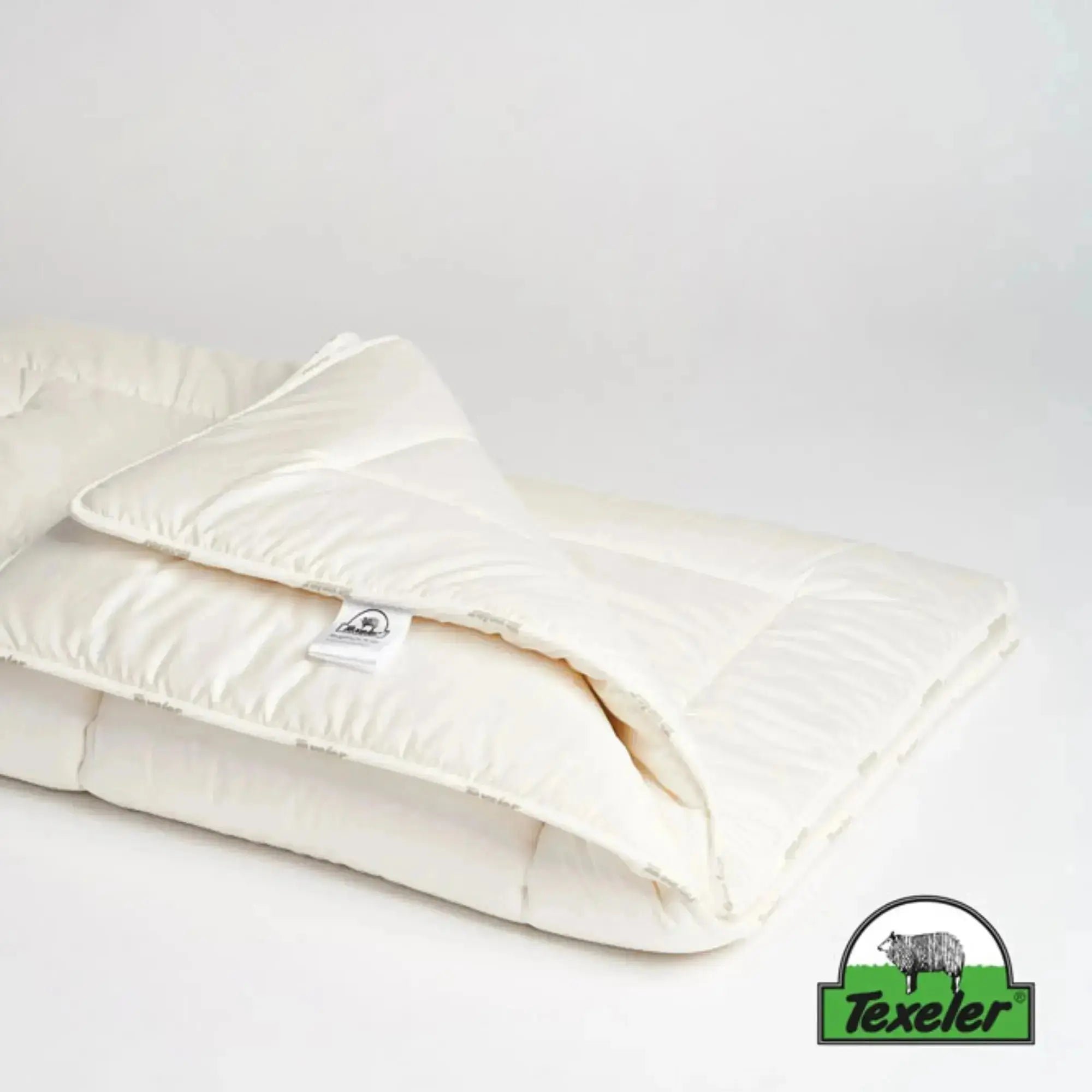 folded natural wool duvet